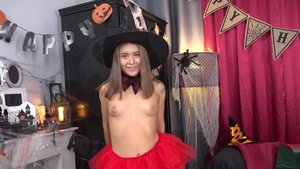 Anal Angels: Solo very juicy wearing skirt playing with toys